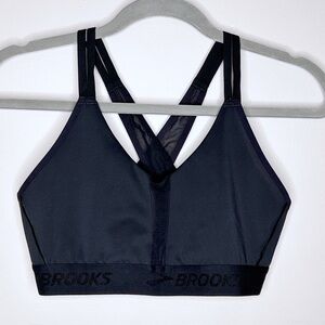 Brooks Sports Bra Plunge 2.0 Women’s Large Black Strappy Athletic Medium Running